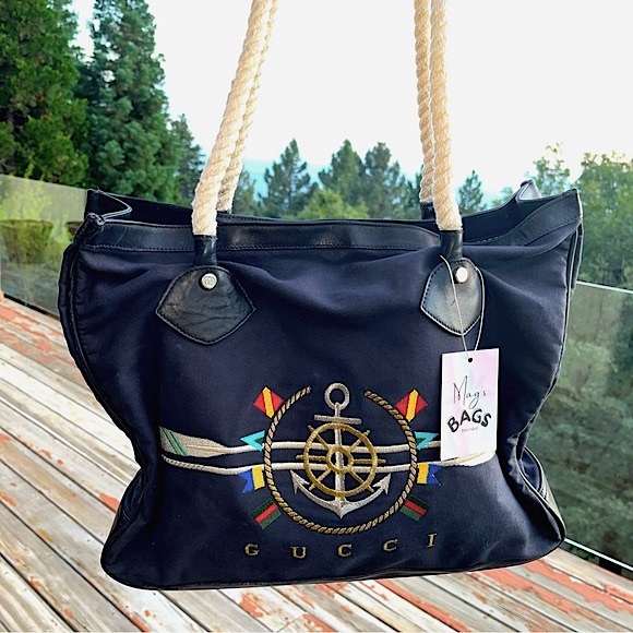 โ๏ธ Gucci: Rope Embroidered Yacht Club Anchor Cruise Tote Bag - Picture 3 of 17